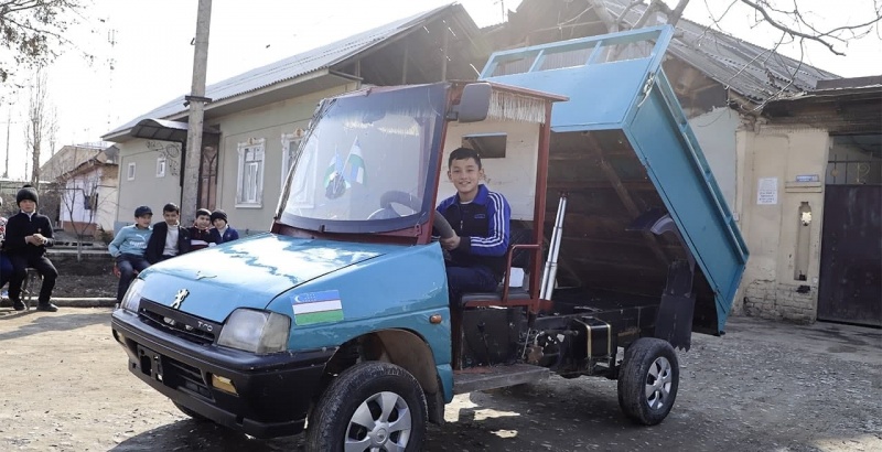 12-летний механик-любитель из Андижана построил самосвал из Tico